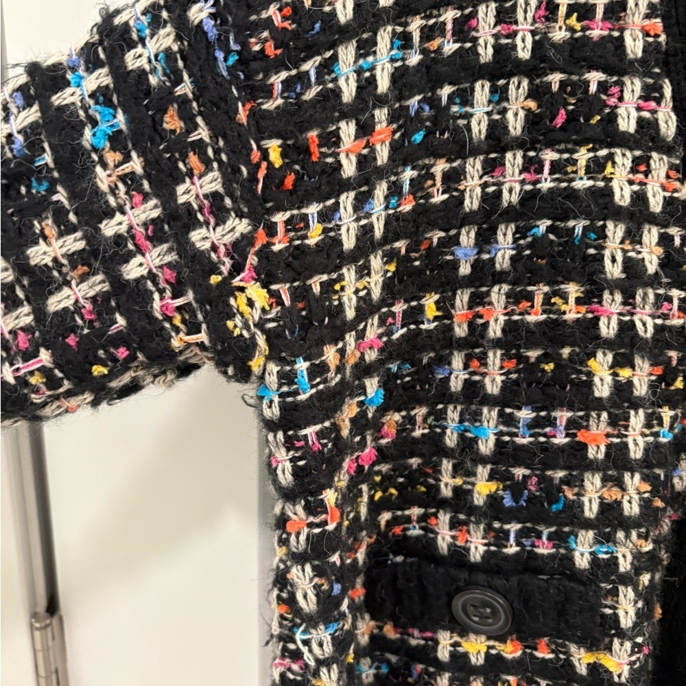AQUA Chanel Style Tweed Knit Cardigan Size Small - Picture 4 of 12